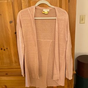 Cynthia Rowley baby pink linen sweater. Size medium.